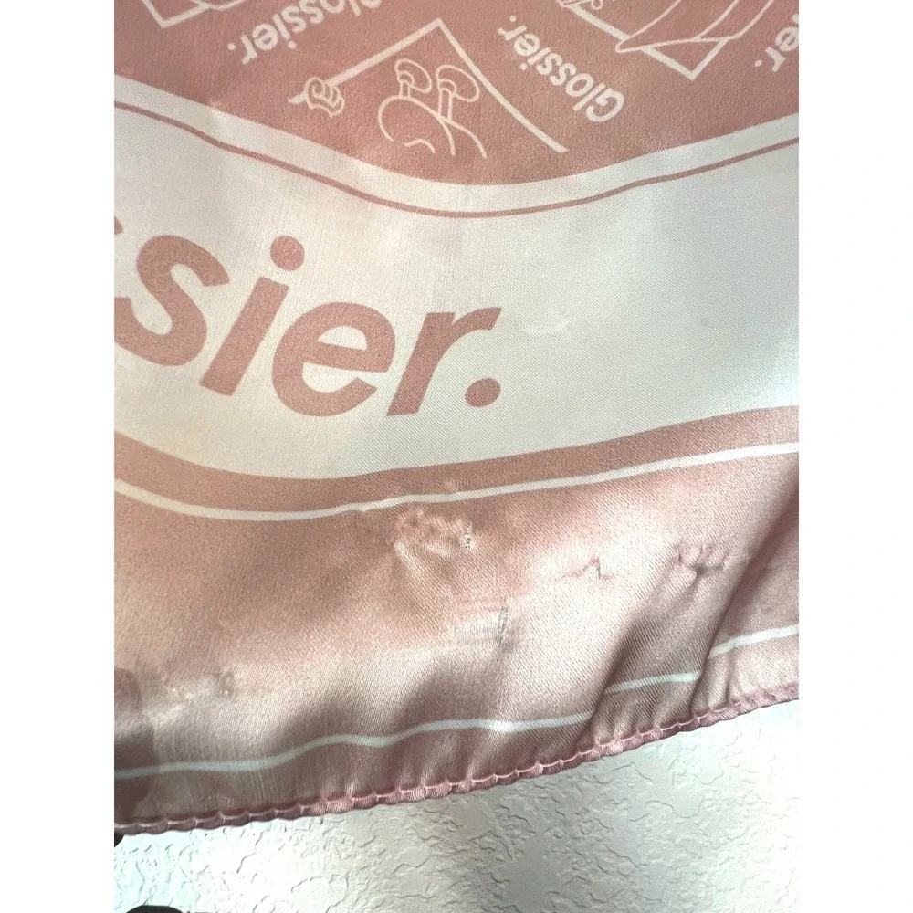 Glossier G Pal Pink Silky Scarf Limited Edition Holiday 2020 Logo